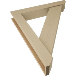 Ekena Millwork - BKTUR0554X36X44TRA06RCPR - Timberthane Faux Wood Traditional Style Bracket w/ Offset Brace, Slat Ends, 5 1/2"W x 36"D x 44"H, Primed Tan