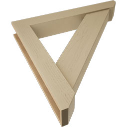 Ekena Millwork - BKTUR0554X38X38TRA06RCPR - Timberthane Faux Wood Traditional Style Bracket w/ Offset Brace, Slat Ends, 5 1/2"W x 38"D x 38"H, Primed Tan