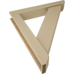 Ekena Millwork - BKTUR0554X38X44TRA06RCPR - Timberthane Faux Wood Traditional Style Bracket w/ Offset Brace, Slat Ends, 5 1/2"W x 38"D x 44"H, Primed Tan