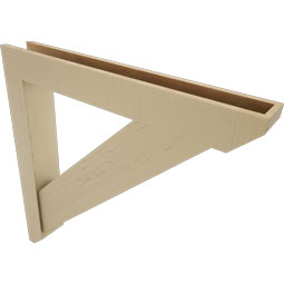 Ekena Millwork - BKTUR0554X40X40TRA06RCPR - Timberthane Faux Wood Traditional Style Bracket w/ Offset Brace, Slat Ends, 5 1/2"W x 40"D x 40"H, Primed Tan