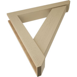 Ekena Millwork - BKTUR0554X40X40TRA06RCPR - Timberthane Faux Wood Traditional Style Bracket w/ Offset Brace, Slat Ends, 5 1/2"W x 40"D x 40"H, Primed Tan
