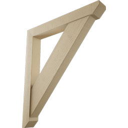Ekena Millwork - BKTUR0554X42X48TRA06RCPR - Timberthane Faux Wood Traditional Style Bracket w/ Offset Brace, Slat Ends, 5 1/2"W x 42"D x 48"H, Primed Tan
