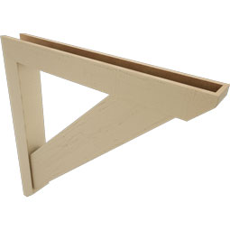 Ekena Millwork - BKTUR0554X44X44TRA06RCPR - Timberthane Faux Wood Traditional Style Bracket w/ Offset Brace, Slat Ends, 5 1/2"W x 44"D x 44"H, Primed Tan