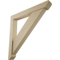 Ekena Millwork - BKTUR0554X44X44TRA06RCPR - Timberthane Faux Wood Traditional Style Bracket w/ Offset Brace, Slat Ends, 5 1/2"W x 44"D x 44"H, Primed Tan