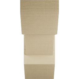 Ekena Millwork - BKTUR0756X18X18TRA06RCPR - Timberthane Faux Wood Traditional Style Bracket w/ Offset Brace, Slat Ends, 7 1/2"W x 18"D x 18"H, Primed Tan