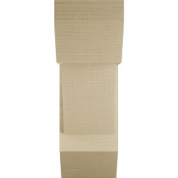 Ekena Millwork - BKTUR0756X18X22TRA06RCPR - Timberthane Faux Wood Traditional Style Bracket w/ Offset Brace, Slat Ends, 7 1/2"W x 18"D x 22"H, Primed Tan