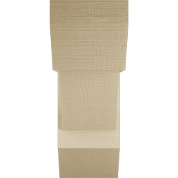 Ekena Millwork - BKTUR0756X20X20TRA06RCPR - Timberthane Faux Wood Traditional Style Bracket w/ Offset Brace, Slat Ends, 7 1/2"W x 20"D x 20"H, Primed Tan