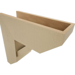 Ekena Millwork - BKTUR0756X20X20TRA06RCPR - Timberthane Faux Wood Traditional Style Bracket w/ Offset Brace, Slat Ends, 7 1/2"W x 20"D x 20"H, Primed Tan