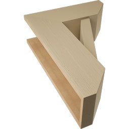 Ekena Millwork - BKTUR0756X20X28TRA06RCPR - Timberthane Faux Wood Traditional Style Bracket w/ Offset Brace, Slat Ends, 7 1/2"W x 20"D x 28"H, Primed Tan