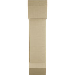 Ekena Millwork - BKTUR0756X20X32TRA06RCPR - Timberthane Faux Wood Traditional Style Bracket w/ Offset Brace, Slat Ends, 7 1/2"W x 20"D x 32"H, Primed Tan