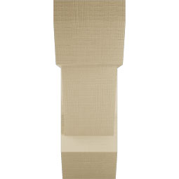 Ekena Millwork - BKTUR0756X22X22TRA06RCPR - Timberthane Faux Wood Traditional Style Bracket w/ Offset Brace, Slat Ends, 7 1/2"W x 22"D x 22"H, Primed Tan
