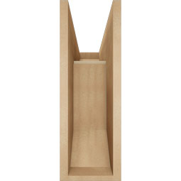 Ekena Millwork - BKTUR0756X22X22TRA06RCPR - Timberthane Faux Wood Traditional Style Bracket w/ Offset Brace, Slat Ends, 7 1/2"W x 22"D x 22"H, Primed Tan