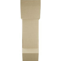 Ekena Millwork - BKTUR0756X22X26TRA06RCPR - Timberthane Faux Wood Traditional Style Bracket w/ Offset Brace, Slat Ends, 7 1/2"W x 22"D x 26"H, Primed Tan