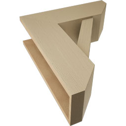 Ekena Millwork - BKTUR0756X22X26TRA06RCPR - Timberthane Faux Wood Traditional Style Bracket w/ Offset Brace, Slat Ends, 7 1/2"W x 22"D x 26"H, Primed Tan