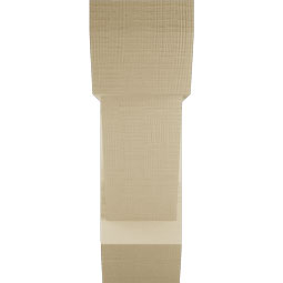 Ekena Millwork - BKTUR0756X24X24TRA06RCPR - Timberthane Faux Wood Traditional Style Bracket w/ Offset Brace, Slat Ends, 7 1/2"W x 24"D x 24"H, Primed Tan