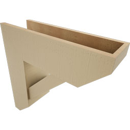 Ekena Millwork - BKTUR0756X24X24TRA06RCPR - Timberthane Faux Wood Traditional Style Bracket w/ Offset Brace, Slat Ends, 7 1/2"W x 24"D x 24"H, Primed Tan