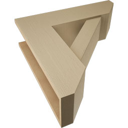 Ekena Millwork - BKTUR0756X26X26TRA06RCPR - Timberthane Faux Wood Traditional Style Bracket w/ Offset Brace, Slat Ends, 7 1/2"W x 26"D x 26"H, Primed Tan