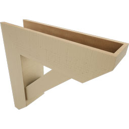Ekena Millwork - BKTUR0756X28X28TRA06RCPR - Timberthane Faux Wood Traditional Style Bracket w/ Offset Brace, Slat Ends, 7 1/2"W x 28"D x 28"H, Primed Tan