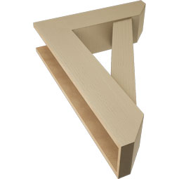 Ekena Millwork - BKTUR0756X28X40TRA06RCPR - Timberthane Faux Wood Traditional Style Bracket w/ Offset Brace, Slat Ends, 7 1/2"W x 28"D x 40"H, Primed Tan
