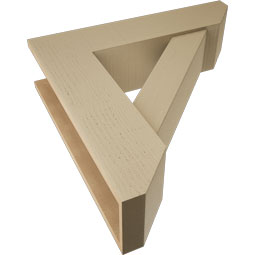 Ekena Millwork - BKTUR0756X30X30TRA06RCPR - Timberthane Faux Wood Traditional Style Bracket w/ Offset Brace, Slat Ends, 7 1/2"W x 30"D x 30"H, Primed Tan