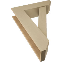 Ekena Millwork - BKTUR0756X30X42TRA06RCPR - Timberthane Faux Wood Traditional Style Bracket w/ Offset Brace, Slat Ends, 7 1/2"W x 30"D x 42"H, Primed Tan