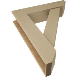 Ekena Millwork - BKTUR0756X34X42TRA06RCPR - Timberthane Faux Wood Traditional Style Bracket w/ Offset Brace, Slat Ends, 7 1/2"W x 34"D x 42"H, Primed Tan