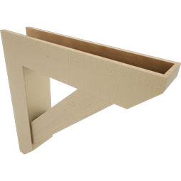 Ekena Millwork - BKTUR0756X36X36TRA06RCPR - Timberthane Faux Wood Traditional Style Bracket w/ Offset Brace, Slat Ends, 7 1/2"W x 36"D x 36"H, Primed Tan