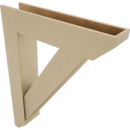 Ekena Millwork - BKTUR0756X36X48TRA06RCPR - Timberthane Faux Wood Traditional Style Bracket w/ Offset Brace, Slat Ends, 7 1/2"W x 36"D x 48"H, Primed Tan