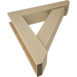 Ekena Millwork - BKTUR0756X42X42TRA06RCPR - Timberthane Faux Wood Traditional Style Bracket w/ Offset Brace, Slat Ends, 7 1/2"W x 42"D x 42"H, Primed Tan