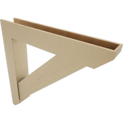 Ekena Millwork - BKTUR0756X48X48TRA06RCPR - Timberthane Faux Wood Traditional Style Bracket w/ Offset Brace, Slat Ends, 7 1/2"W x 48"D x 48"H, Primed Tan