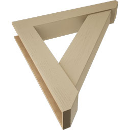 Ekena Millwork - BKTUR0756X48X48TRA06RCPR - Timberthane Faux Wood Traditional Style Bracket w/ Offset Brace, Slat Ends, 7 1/2"W x 48"D x 48"H, Primed Tan
