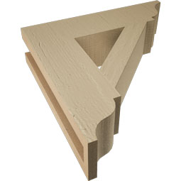 Ekena Millwork - BKTUR035X14X14TRA01RCPR - Timberthane Faux Wood Traditional Style Bracket, Traditional Ends, 3 1/2"W x 14"D x 14"H, Primed Tan