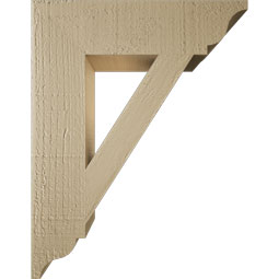 Ekena Millwork - BKTUR035X14X18TRA01RCPR - Timberthane Faux Wood Traditional Style Bracket, Traditional Ends, 3 1/2"W x 14"D x 18"H, Primed Tan