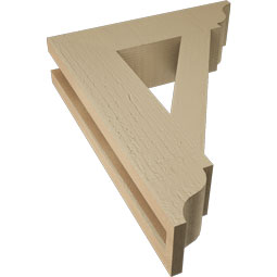 Ekena Millwork - BKTUR035X14X18TRA01RCPR - Timberthane Faux Wood Traditional Style Bracket, Traditional Ends, 3 1/2"W x 14"D x 18"H, Primed Tan