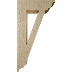 Ekena Millwork - BKTUR035X14X26TRA01RCPR - Timberthane Faux Wood Traditional Style Bracket, Traditional Ends, 3 1/2"W x 14"D x 26"H, Primed Tan