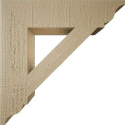 Ekena Millwork - BKTUR035X16X16TRA01RCPR - Timberthane Faux Wood Traditional Style Bracket, Traditional Ends, 3 1/2"W x 16"D x 16"H, Primed Tan
