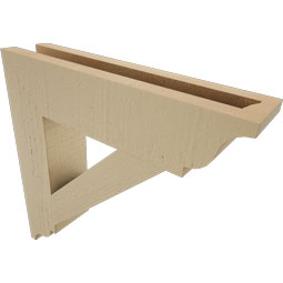 Ekena Millwork - BKTUR035X16X16TRA01RCPR - Timberthane Faux Wood Traditional Style Bracket, Traditional Ends, 3 1/2"W x 16"D x 16"H, Primed Tan