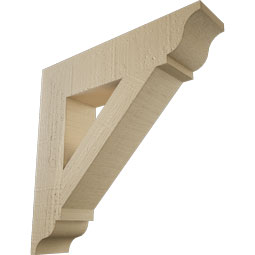 Ekena Millwork - BKTUR035X16X16TRA01RCPR - Timberthane Faux Wood Traditional Style Bracket, Traditional Ends, 3 1/2"W x 16"D x 16"H, Primed Tan