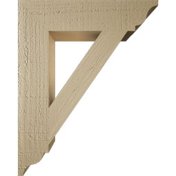 Ekena Millwork - BKTUR035X16X20TRA01RCPR - Timberthane Faux Wood Traditional Style Bracket, Traditional Ends, 3 1/2"W x 16"D x 20"H, Primed Tan