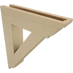 Ekena Millwork - BKTUR035X16X20TRA01RCPR - Timberthane Faux Wood Traditional Style Bracket, Traditional Ends, 3 1/2"W x 16"D x 20"H, Primed Tan