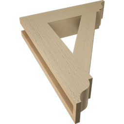 Ekena Millwork - BKTUR035X16X20TRA01RCPR - Timberthane Faux Wood Traditional Style Bracket, Traditional Ends, 3 1/2"W x 16"D x 20"H, Primed Tan