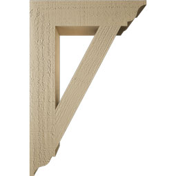 Ekena Millwork - BKTUR035X16X24TRA01RCPR - Timberthane Faux Wood Traditional Style Bracket, Traditional Ends, 3 1/2"W x 16"D x 24"H, Primed Tan
