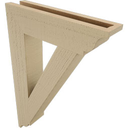 Ekena Millwork - BKTUR035X16X24TRA01RCPR - Timberthane Faux Wood Traditional Style Bracket, Traditional Ends, 3 1/2"W x 16"D x 24"H, Primed Tan
