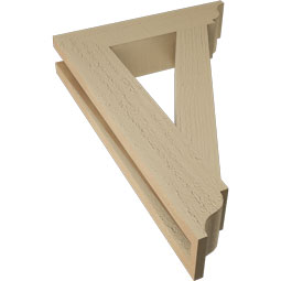 Ekena Millwork - BKTUR035X16X24TRA01RCPR - Timberthane Faux Wood Traditional Style Bracket, Traditional Ends, 3 1/2"W x 16"D x 24"H, Primed Tan