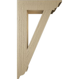 Ekena Millwork - BKTUR035X16X28TRA01RCPR - Timberthane Faux Wood Traditional Style Bracket, Traditional Ends, 3 1/2"W x 16"D x 28"H, Primed Tan