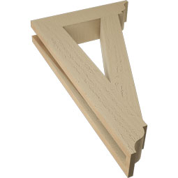 Ekena Millwork - BKTUR035X16X28TRA01RCPR - Timberthane Faux Wood Traditional Style Bracket, Traditional Ends, 3 1/2"W x 16"D x 28"H, Primed Tan