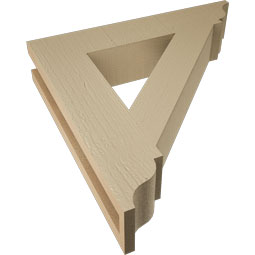 Ekena Millwork - BKTUR035X18X18TRA01RCPR - Timberthane Faux Wood Traditional Style Bracket, Traditional Ends, 3 1/2"W x 18"D x 18"H, Primed Tan