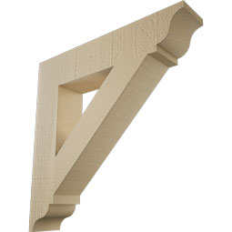 Ekena Millwork - BKTUR035X18X18TRA01RCPR - Timberthane Faux Wood Traditional Style Bracket, Traditional Ends, 3 1/2"W x 18"D x 18"H, Primed Tan