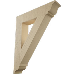 Ekena Millwork - BKTUR035X18X22TRA01RCPR - Timberthane Faux Wood Traditional Style Bracket, Traditional Ends, 3 1/2"W x 18"D x 22"H, Primed Tan