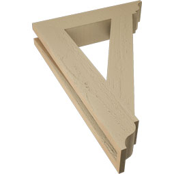 Ekena Millwork - BKTUR035X18X26TRA01RCPR - Timberthane Faux Wood Traditional Style Bracket, Traditional Ends, 3 1/2"W x 18"D x 26"H, Primed Tan